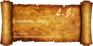Lendvay Joel névjegykártya